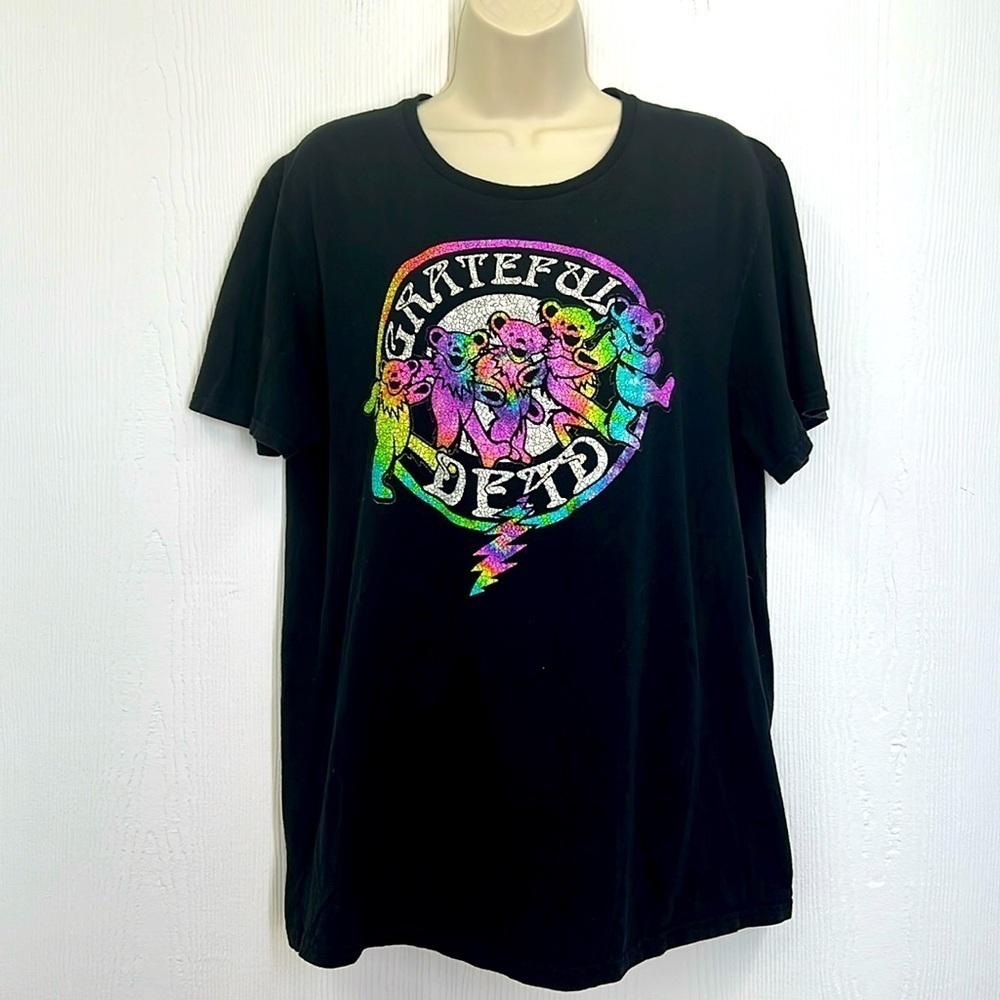 Grateful Dead - Grateful Dead Tye Dye Dancing Bears Black T Shirt Size Large